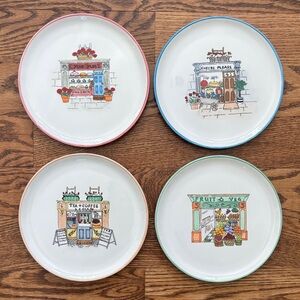 Studio Nova Village Market dessert plates - set of 4
